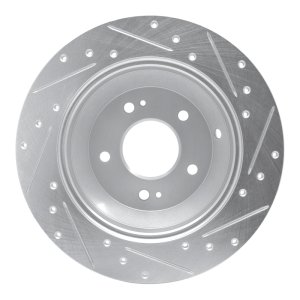 Kia Sorento Brake Rotor (1) - Rear Left - R1 Concepts - Drilled & Slotted - Silver - `15-`20